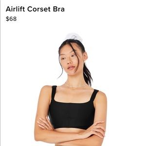 New ALO Yoga Black Airlift Corset Bra XS